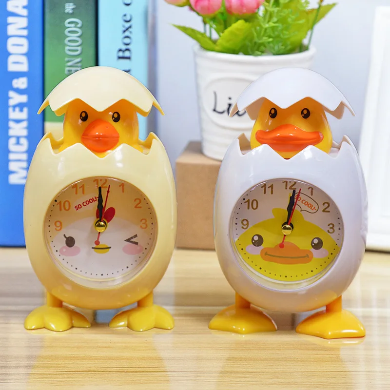 Alarm Clock,3inch Cartoon Eggshell Duck Alarm Clock Super Cute Small