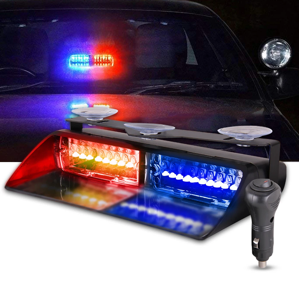 Buy Car 16 LED Red/Blue Police Strobe Flash Light Dash