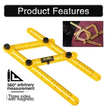 Multi-angle Measuring Ruler Folding Ultimate Template Tool Protractor Measuring Tool For Woodworking Glass Ceramic Tile Saw Hole measuring tool 4 folding angle measuring tool angle izer instrument angle ruler template tool measuring angle finder protractor