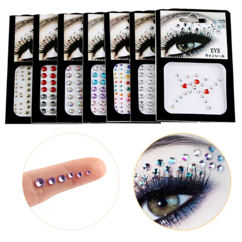 

Temporary Rhinestone Glitter Tattoo Stickers Face Diamond Gems Festival Party Makeup Body Jewels Flash Fake Temporary Tattoos