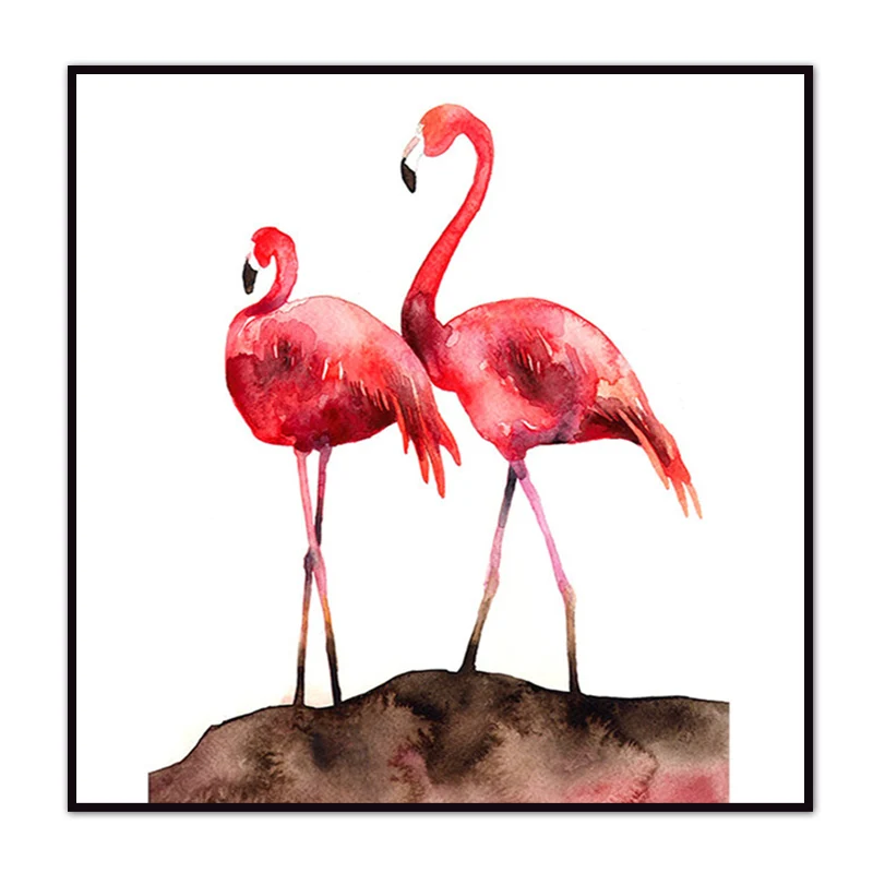 

(No Framed) Modern Flamingo poster Custom Canvas Print On Canvas Printing Wall Pictures Home Decoration 12YM-7-Z-4