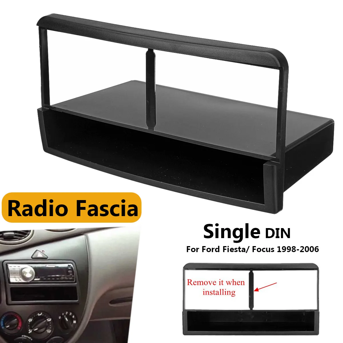 

Car Stereo Radio DVD Fascia Panel Plate Frame 1 Din DVD Panel Audio Dash Mount Kit Adapte for Ford/ Fiesta/ Focus 1998-2006