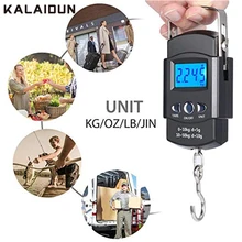 KALAIDUN электронные цифровые крюк весы 50 кг/10 г Чемодан Вес весы Карманный ЖК-дисплей с подсветкой ручной с клейкой лентой меры