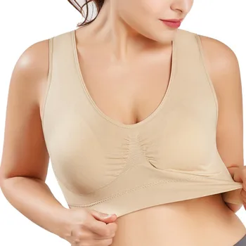 

Plus Size Bras For Women Seamless Bra With Pads Big Size Bralette Push Up Brassiere Bra Vest Wireless 4XL 5XL 6XL