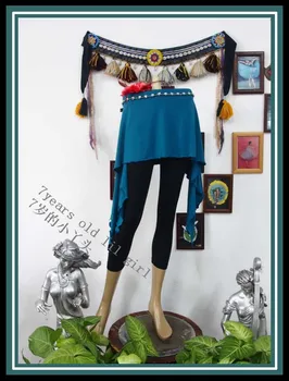 

Lycra cotton gothic Tribal Belly Dance mini skirt Belly Dance Bustle Skirt HHG01