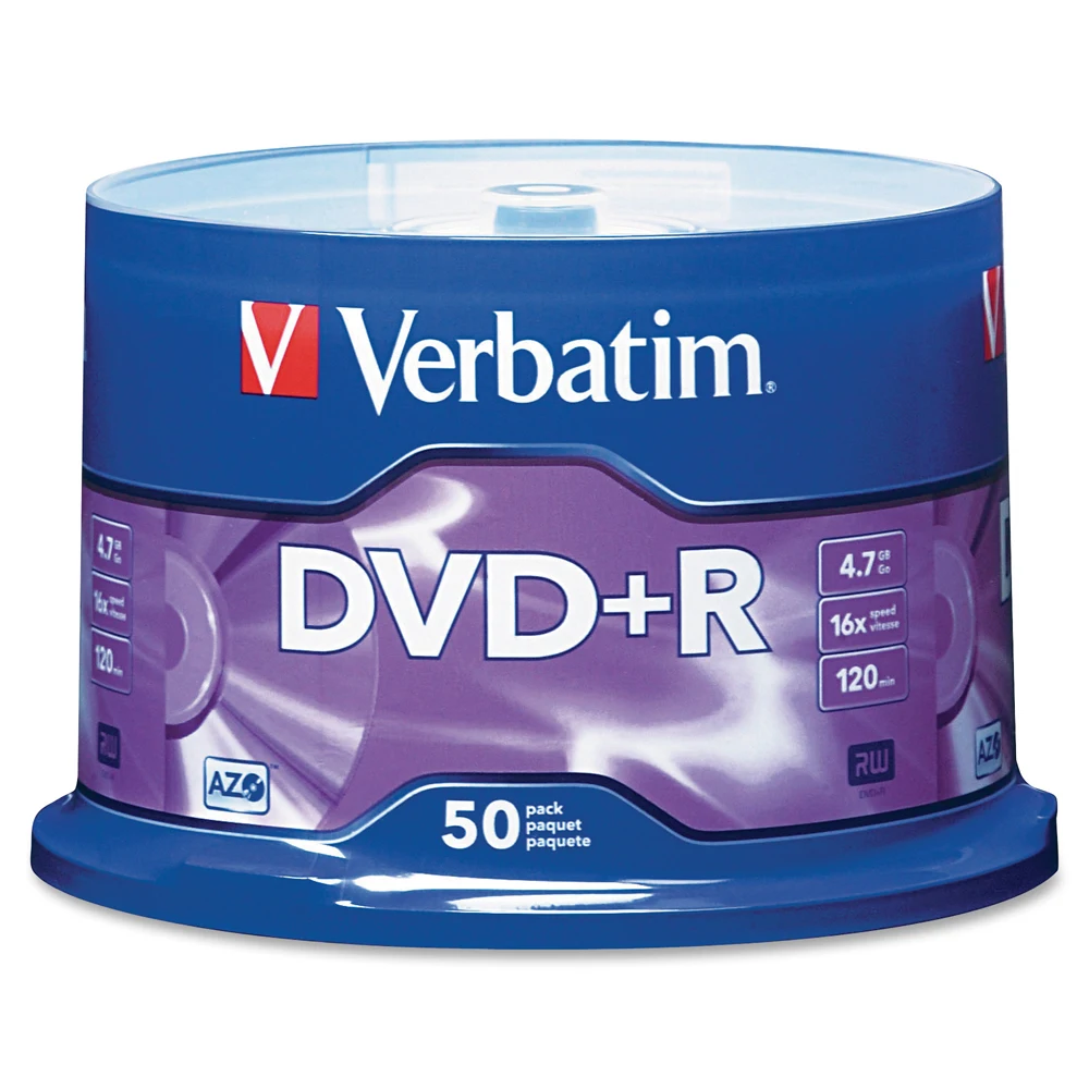 DVD диски Verbatim 16X4,7 GB DVD+ R пустой диск CD Диски 50PK шпиндель Лот фирменные записываемые для медиа-дисков компактные записи DVD Lotes