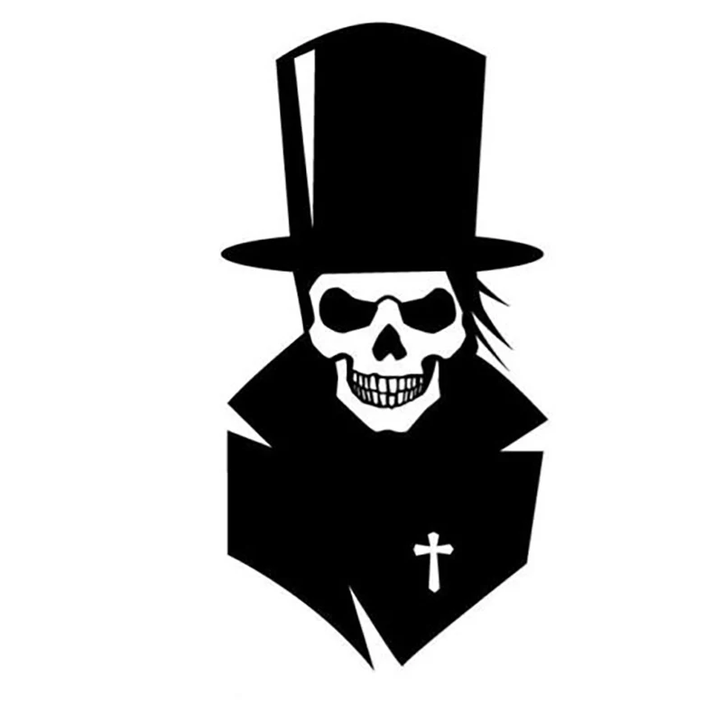 

15*7.6CM Handsome Dress Top Hat Skull Car Decal Sticker Car Accessories Vinyl Car Wrap Decor Decals
