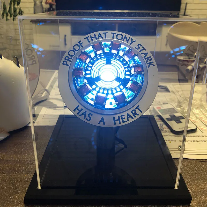 Iron Man Arc Reactor DIY Action Figure Toy With LED Light Iron Man Cosplay Mask Arc MK Iron Man DIY Model Assembled Lamp Toy - Цвет: Acrylic with box DIY