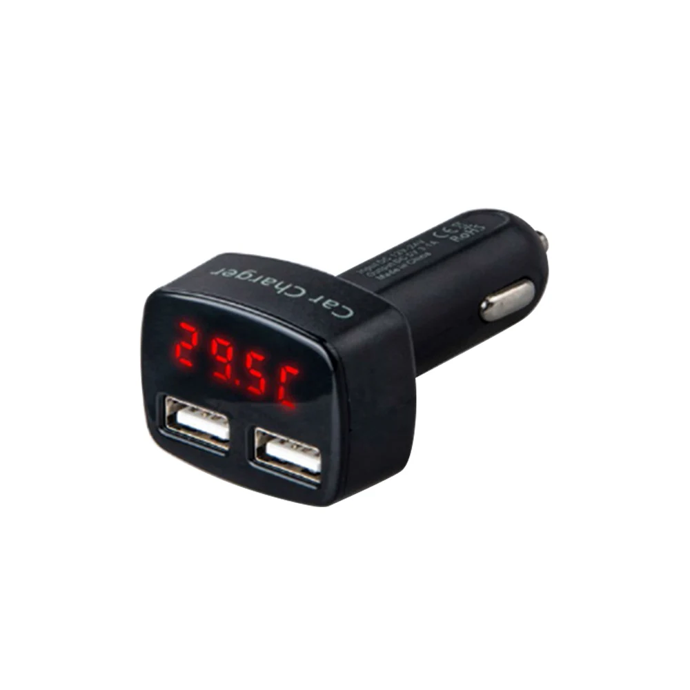 5 в 3.1A Быстрая зарядка двойной зарядное устройство usb светодиодный дисплей прикуриватель телефон адаптер автомобильный Диагностика напряжения для мобильного телефона - Название цвета: Черный