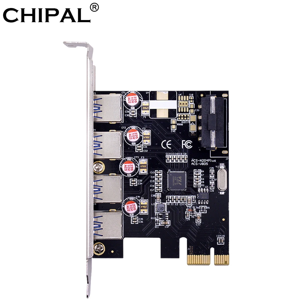 CHIPAL 4 Port USB 3.0 PCI Express Host Controller PCI E 1X