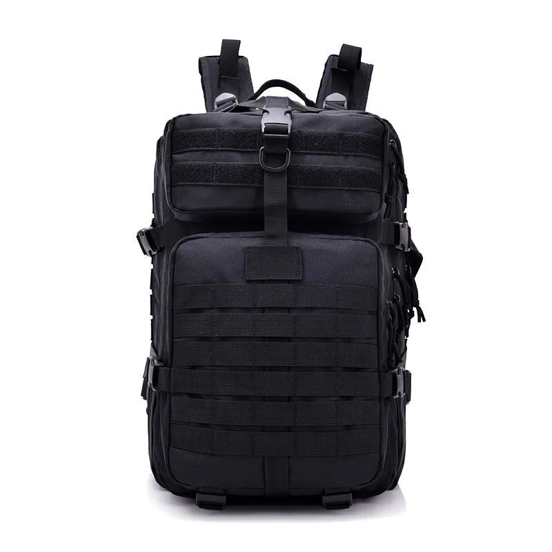 only black bag 45L большой емкости мужские армейские тактические рюкзаки военные штурмовые сумки наружные 3P EDC Molle пакет для треккинга кемпинга охоты сумка - Цвет: only black bag