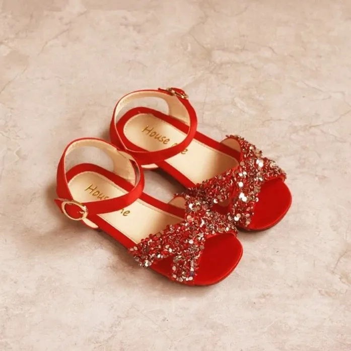 kids red sandals
