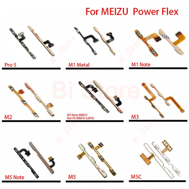 Шлейф Кнопки громкости для Meizu MX4 MX6 MX5 PRO 5 M2 M3 M5 M5S M5C Note M3S M1 гибкий кабель