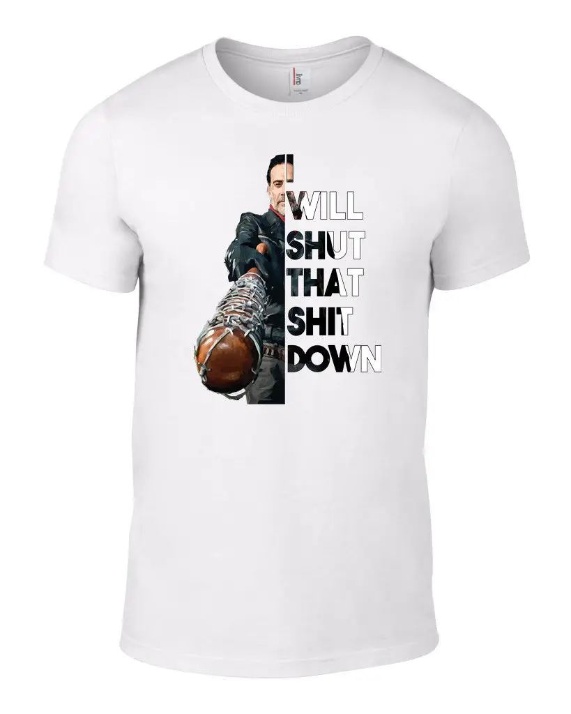 White Negan Tshirt Lucile TWD The Walking Dead Santa Rick AMC Zombie Fashion Style Men Tee 100% Cotton Classic tee | Мужская одежда