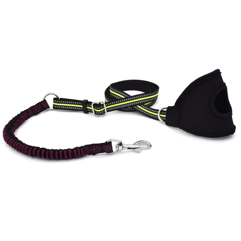 Dog Collar Lead Nylon Handle type Reflective Wire Adjustment Telescopic