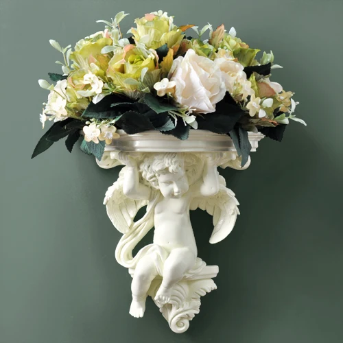 Фигурка Ангела из полимера стенная ваза с искусственным цветком Скандинавское украшение домашняя Цветочная ваза белая подвесная ваза для свадьбы - Цвет: B-14