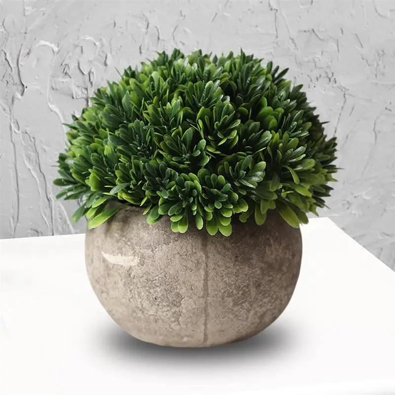 Artificial Plant Vintage Plastic Potted Green Fake Plant Decor Plant Artificial Planters Indoor