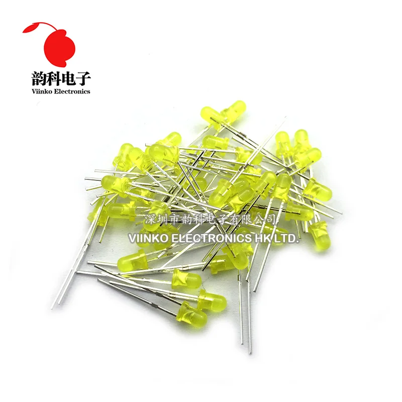 Светодиодный желтый светильник 100 шт. 3 мм|led 3mm yellow|led 3mmlight-emitting diode |