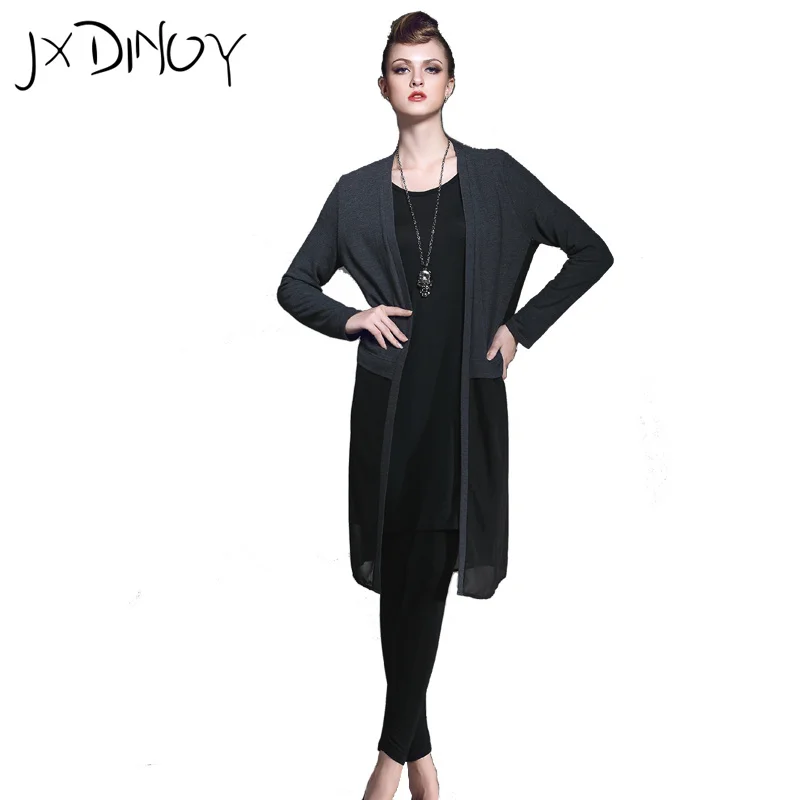 JXDINOY font b Women b font Spring Autumn causal 2017 mesh fashion Loose Full Sleeve Open