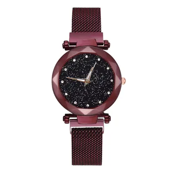 

2019 Magnetic Attraction Wrist Watch Steel Strap Quartz Casual Watches Female Luxury Women Watches Ladies Starry Sky Diamond