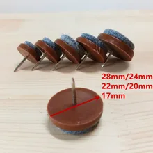 10 шт./партия мебель 17 мм/20 мм/22 мм/24 мм/28 мм ножной стул для маникюра, диван, ножка, шум, гвоздь с хлопковой подушкой, защита пола