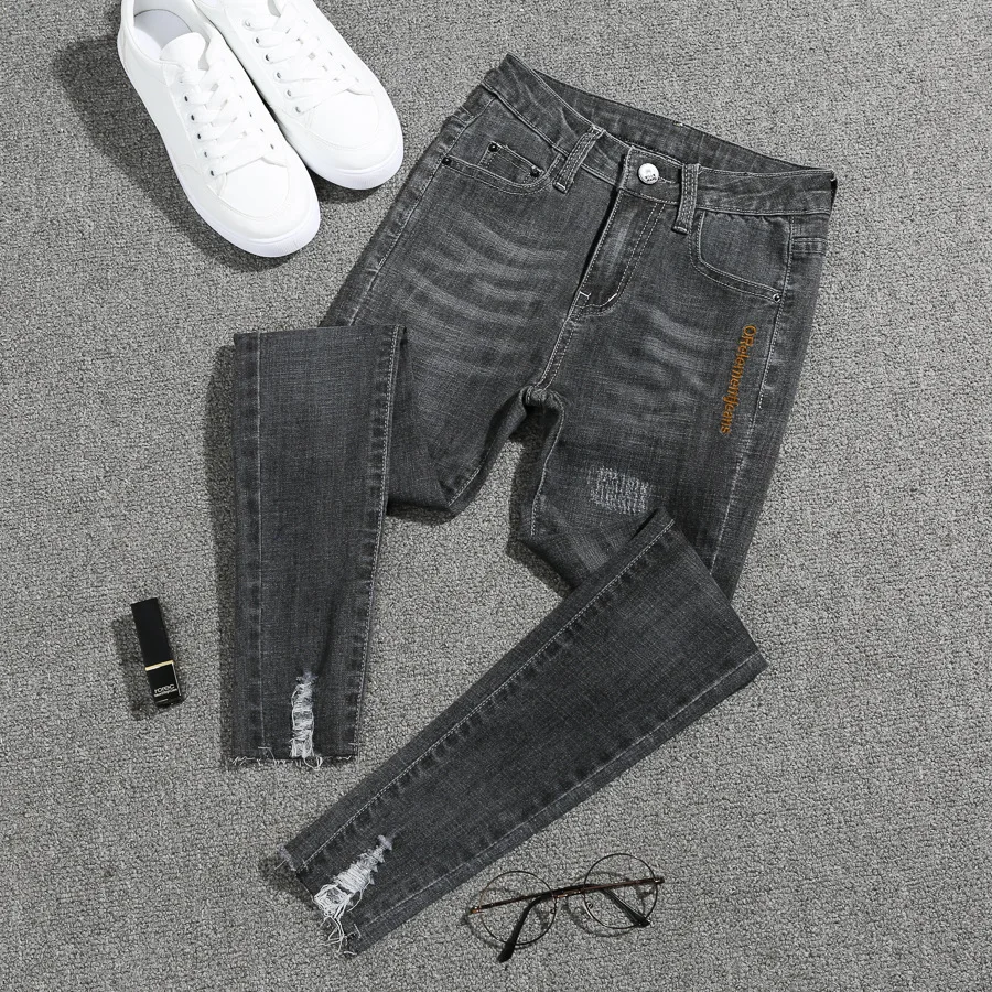 Plus Size Ripped Jeans For Women Spring Female Students Ankle Length Denim Pants High Waist Casual Vintage mom jeans 5XL Plus Size Ripped Jeans For Women Spring Female Students Ankle Length Denim Pants High Waist Casual Vintage mom jeans 5XL