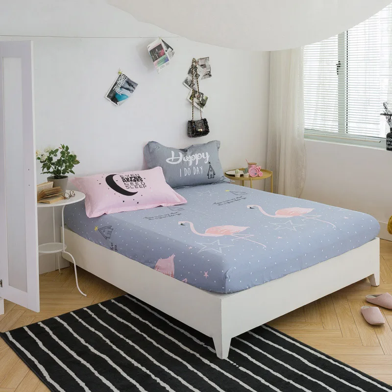 

Comwarm Cartoon Animal Matress Cover 1PC 100% Cotton Mattress Pad Colorful Fitted Sheet Anti-dirty Durable Family Bedding Sheet