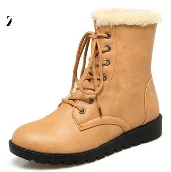 

Warm Fur Shoes Woman Winter Ladies Wedge Girls Platform Ankle Snow Boots For Women Pumps Chaussure Femme Fashion Lace Up G61262