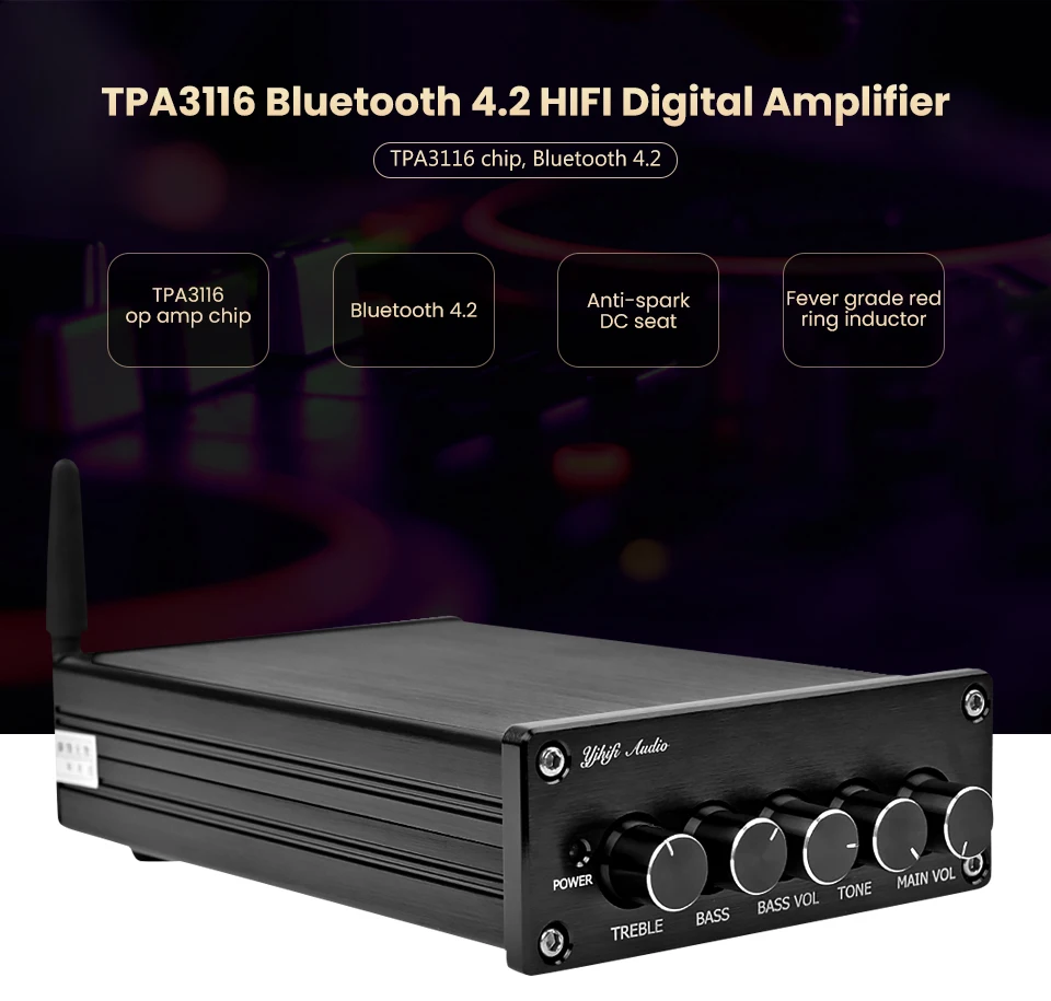 AIYIMA мини Amplificador Bluetooth сабвуфер 2,1 усилитель аудио Плата TPA3116 цифровой HiFi стерео усилитель мощности звуковой усилитель