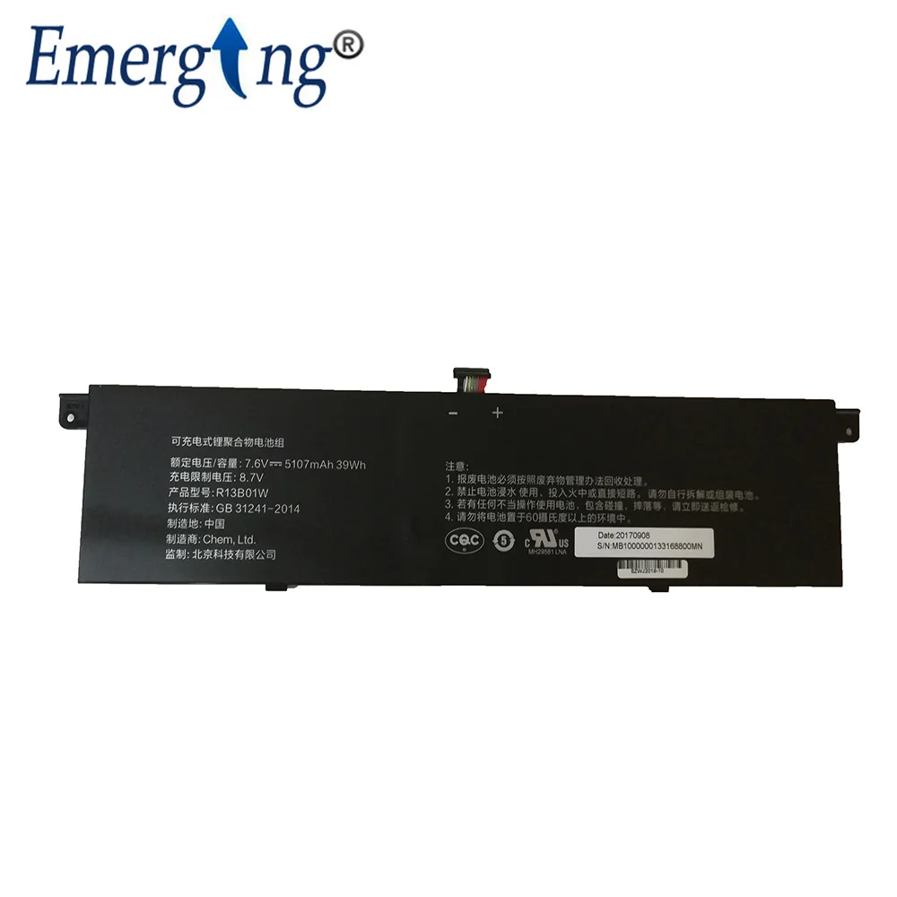 7.6V 39WH 5107MAH New R13B01W R13B02W Laptop Battery For Xiaomi mi Air 13.3inch 161301-01 R13B01W R13B02W 7.6V 39WH 5107MAH New R13B01W R13B02W Laptop Battery For Xiaomi mi Air 13.3inch 161301-01 R13B01W R13B02W