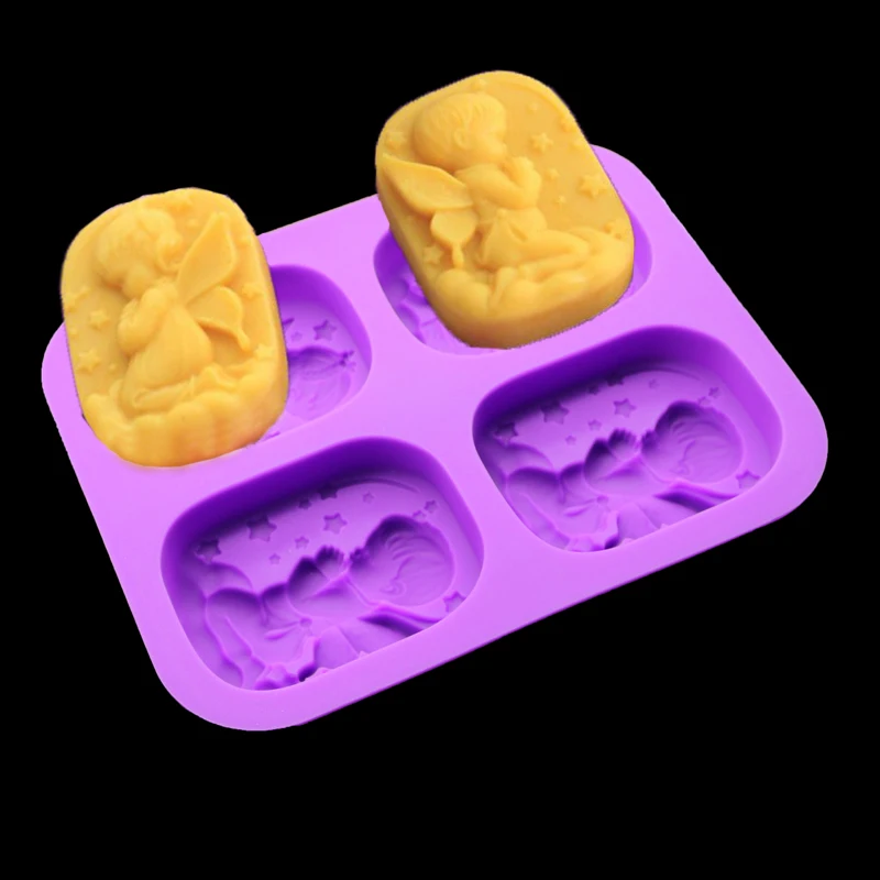 

Angel Girl And Boy Angel Silicone Mold Soap Natural Soap Modeling Chocolate Cake Decorated Rectangular Candles