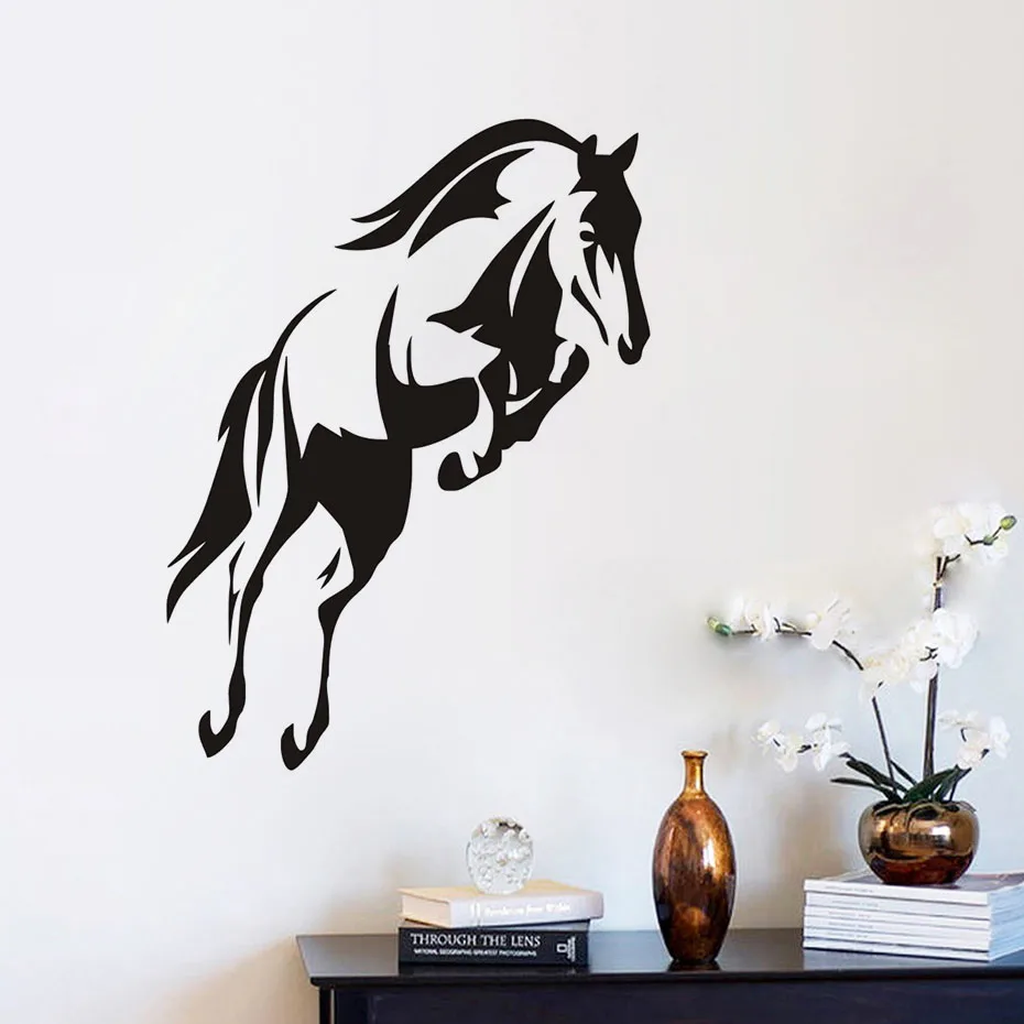 Beautiful Horse Jumping Wall Stickers For Living Rooms Nursery Decor Vinyl Removable Art Home Decoration | Дом и сад