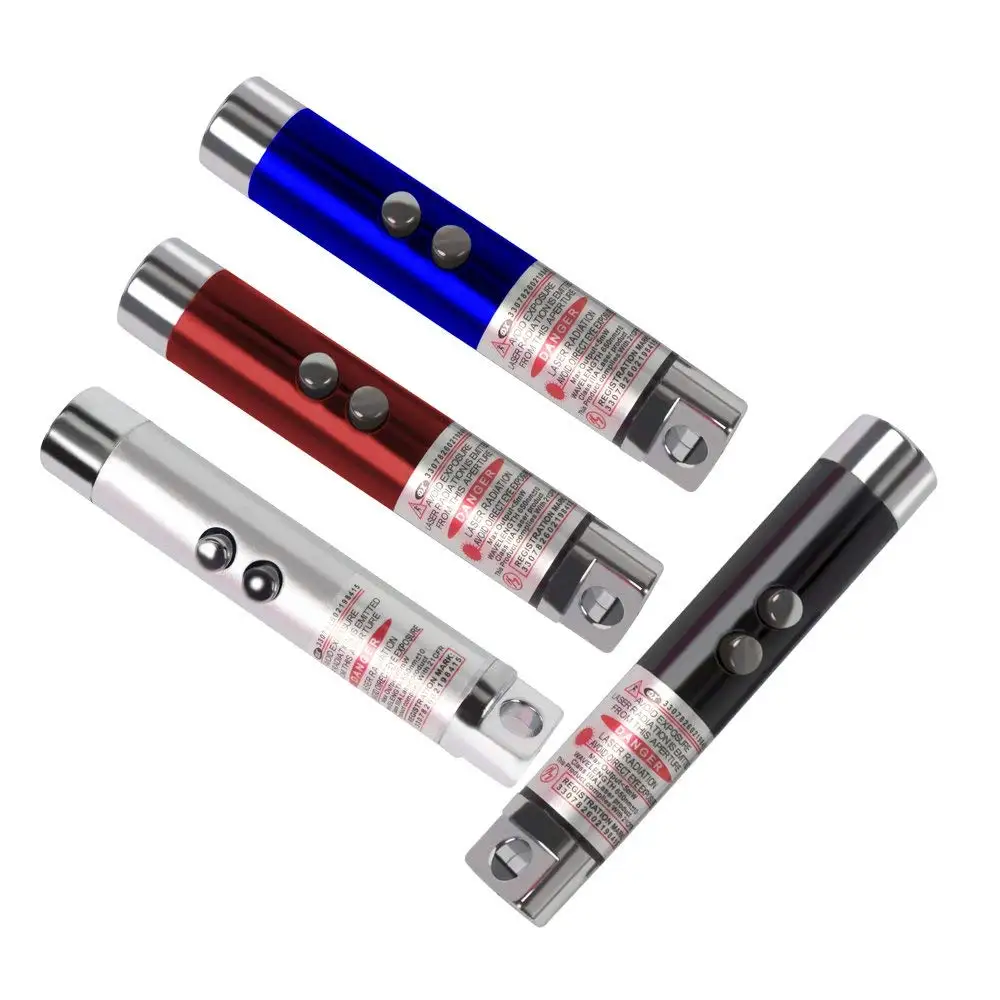 Keychain Mini led Flashlight Pointer Pens White LED Light Red Laser Pen
