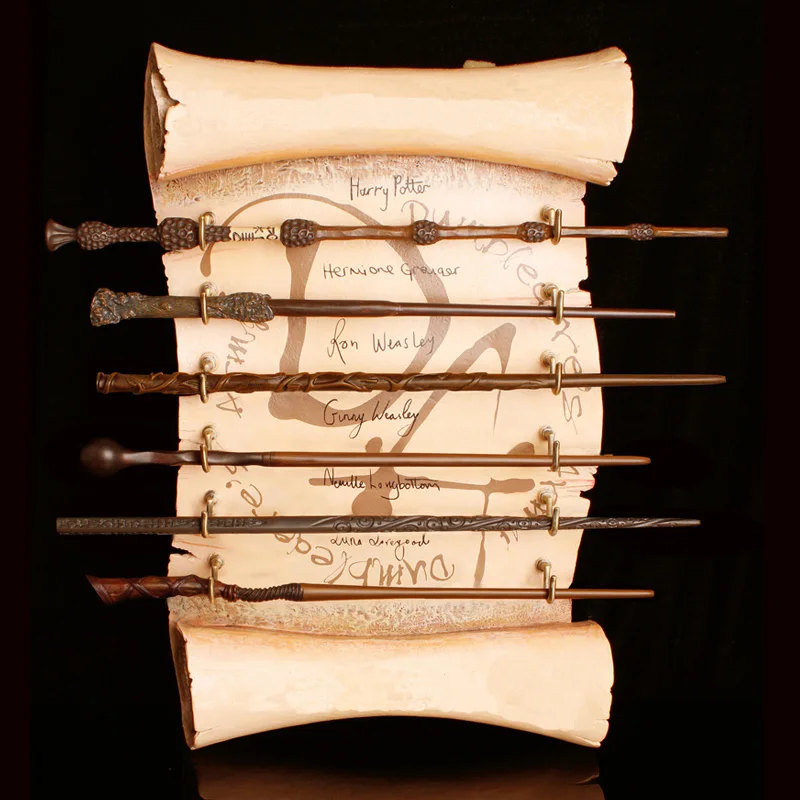 

New Harri Potter Magic Wand with Box Voldemort Ron Hermione Dumbledore Luna Magic Wand Hogwarts Train Ticket toys for kid gift