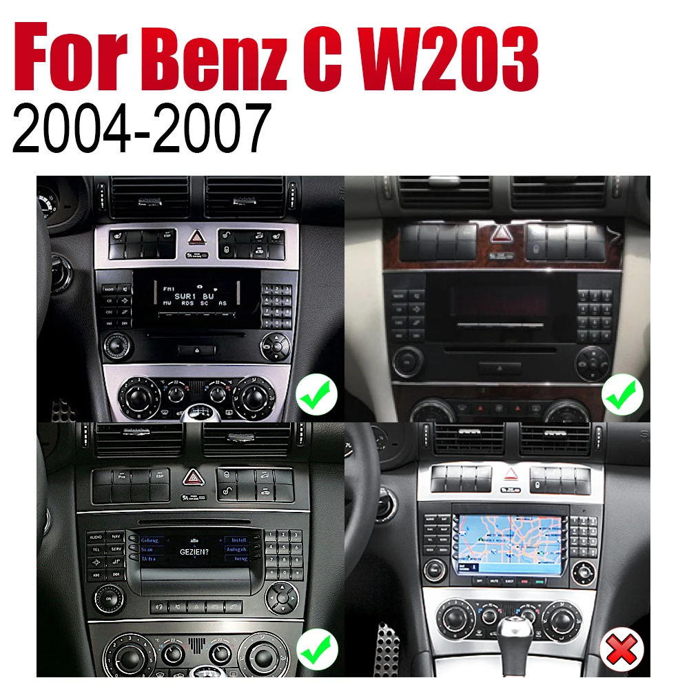 Android 2 Din автомобильное радио, dvd для Mercedes Benz C Class W203 2004~ 2007 NTG Автомобильный мультимедийный плеер gps навигационная система Радио