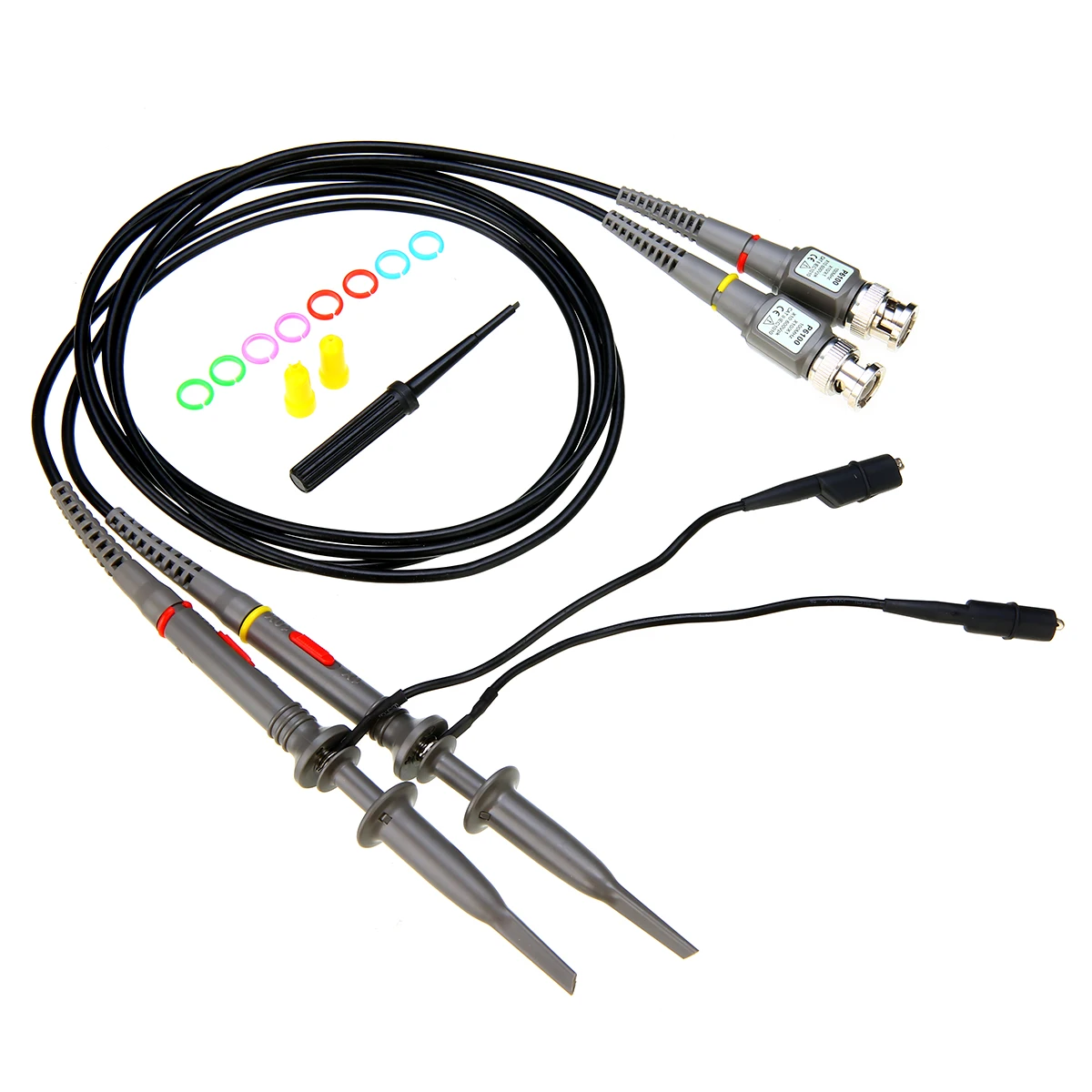 2Pcs/Set High Quality Oscilloscope Probe 100MHz Oscilloscope Scope Analyzer Clip Probe Test Leads Measure Accessories