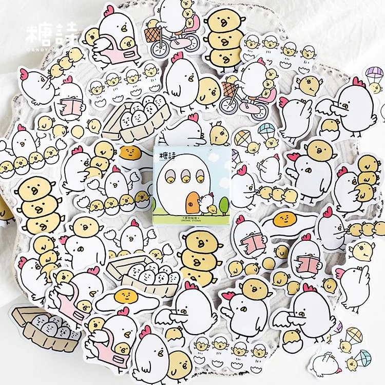 

45 Pcs/pack Goo Goo Chicken Mini Paper Sticker Decoration Diy Scrapbooking Diary Label Stickers