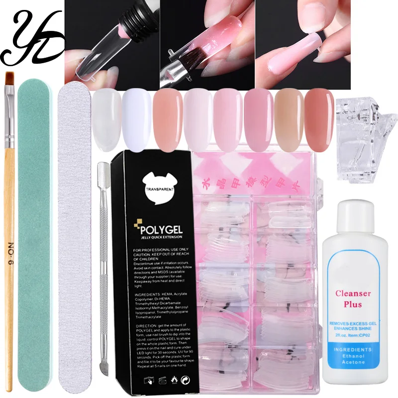 

Yiday 8Pcs/Set Fast Builder Gel Fast Extension UV Gel Vanish 8 Colors Poly Building DIY Manicure Nail Art Acrylic Liquid Tip Kit
