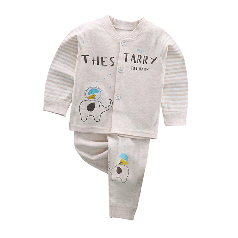 Детская одежда для сна 9-24 м., пижамный комплект для маленьких мальчиков и девочек, хлопковая одежда для сна с v-образным вырезом, детский пижамный комплект