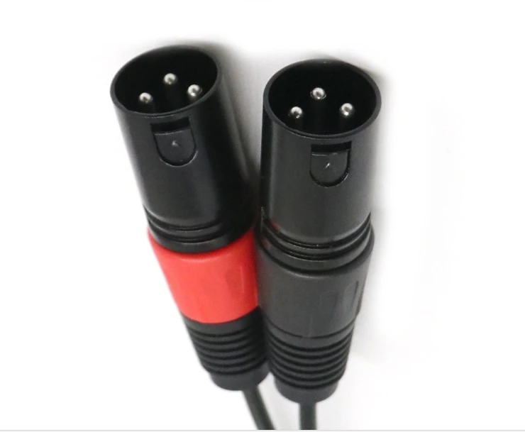 3.5 mm mini jack Stereo TRS to Dual XLR 3 pin Male Plug unbalanced Interconnect Cable,Y splitter patch cable cord