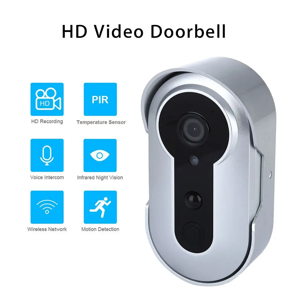 

WiFi HD Video Camera Doorbell Real-time Remote Video Intercom Two Way Audio IR-Cut Night Vision Motion Detection For Android IOS