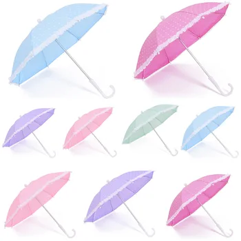 

Dot Printing Kids Umbrella Candy Color Small Mini Umbrellas with Long Handle for Children Dance Performance