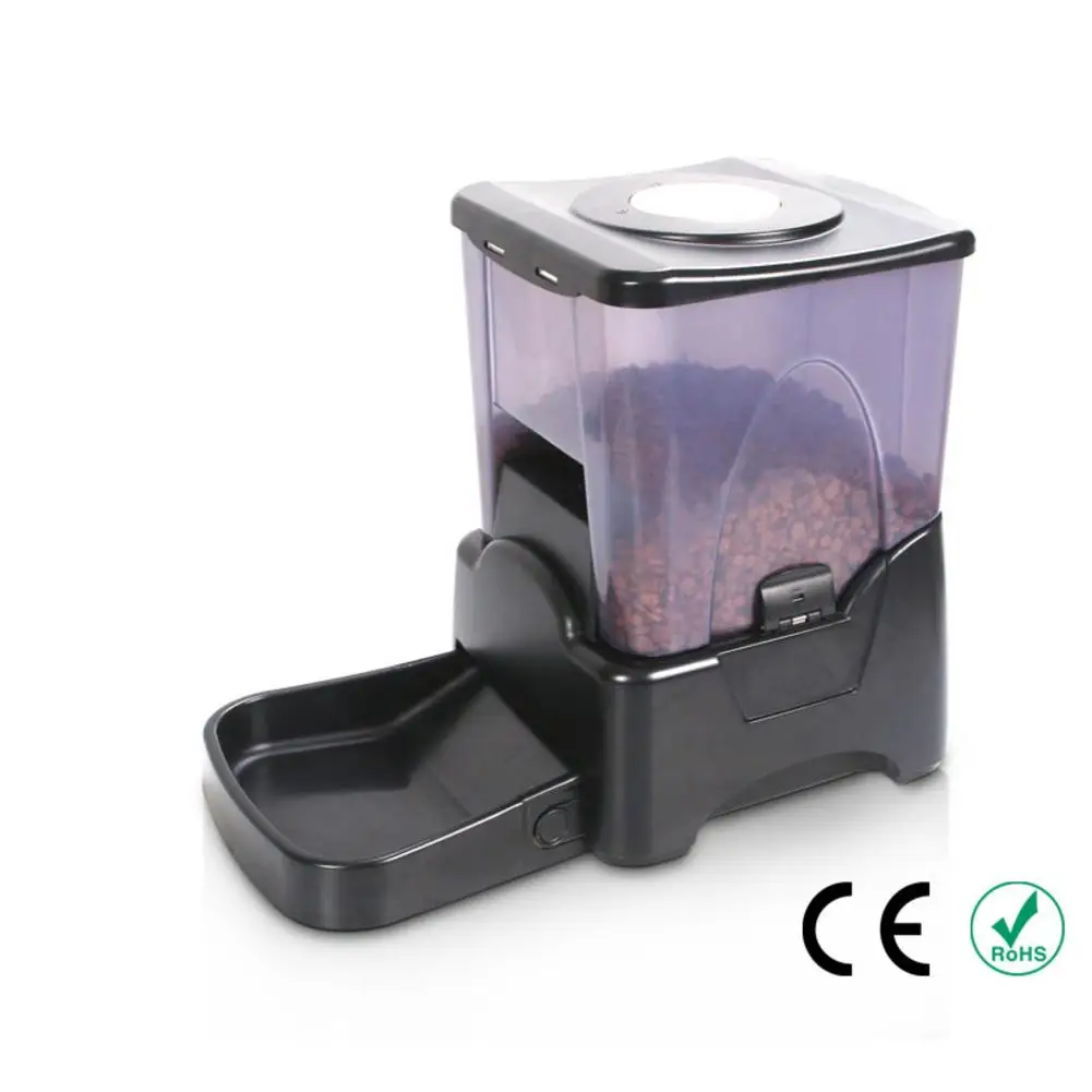 

1 Pcs Black High Capacity Portion Control Automatic Pet Feeder Food Dispenser Low Power Consumption Durable Home Pets Feeder