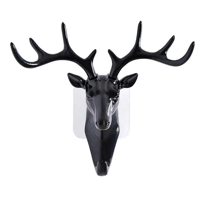 Deer Head Animal Self Adhesive Clothing Display Racks Hook Coat Hanger Cap Room Decor Show Wall Bag Keys Sticky Holder