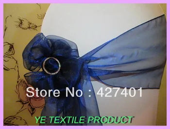 

Navy Blue Sonw Organza Chair Sash For Wedding Event &Party Decoration