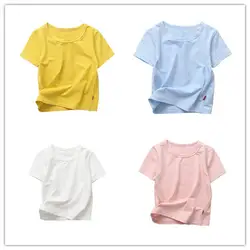 Летняя футболка для маленьких мальчиков и девочек, детские футболки для мальчиков и девочек, футболки из бамбукового хлопка ярких цветов