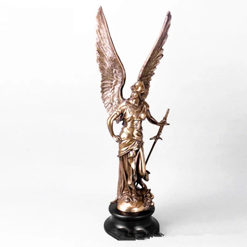 

Angel Goddess Imitation Cuprum Full-Length Portrait Statue European Style Model Home Decorations G1018