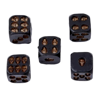 

Baby Toy Black 5Pcs/set Gambling Skull Dice Funny Gags Skull Dice Toys Festival Party Table Games Decorative Classic Kids Gift