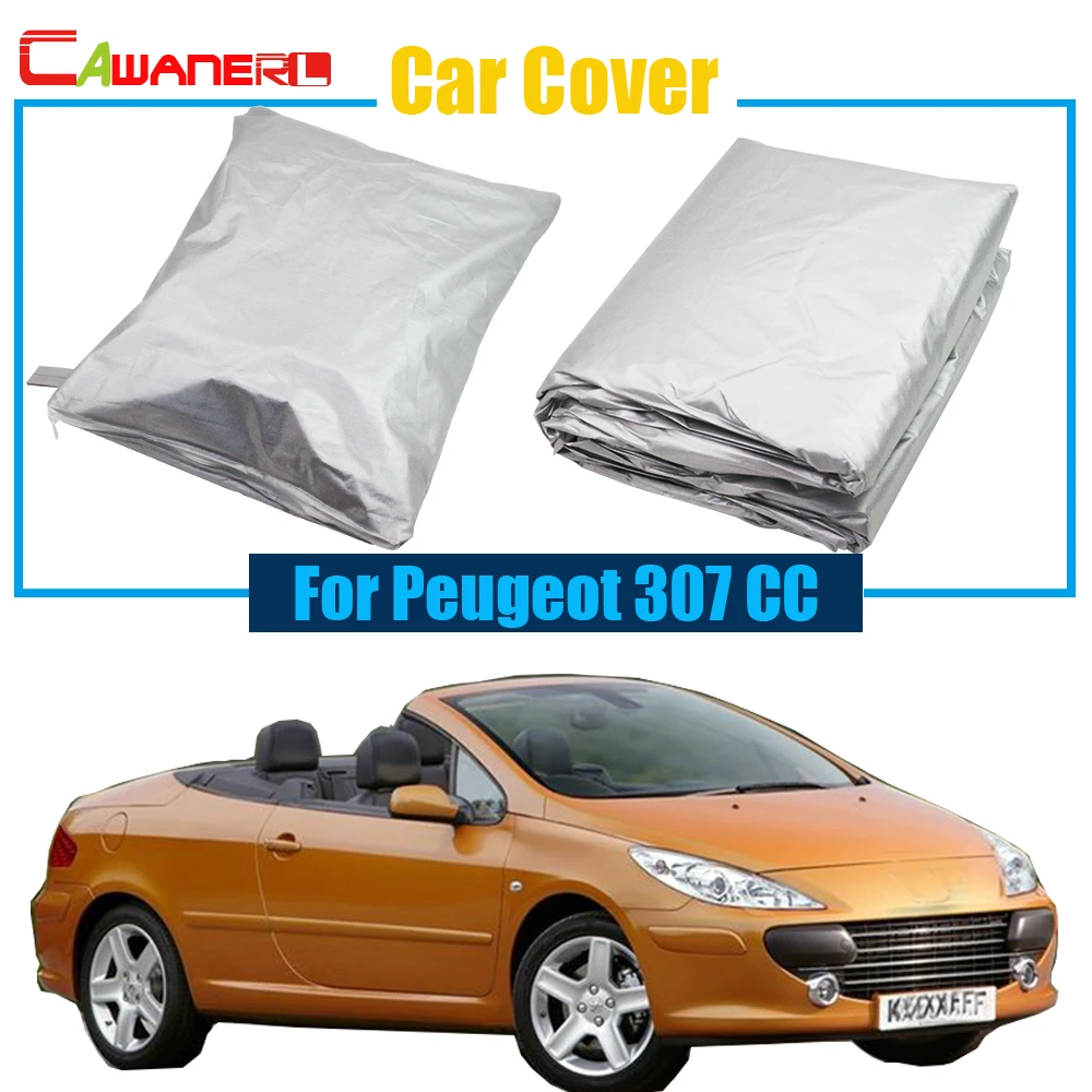 

Cawanerl Car Cover UV Anti Outdoor Rain Sun Snow Resistant Protection Cover Dust Proof For Peugeot 307 CC