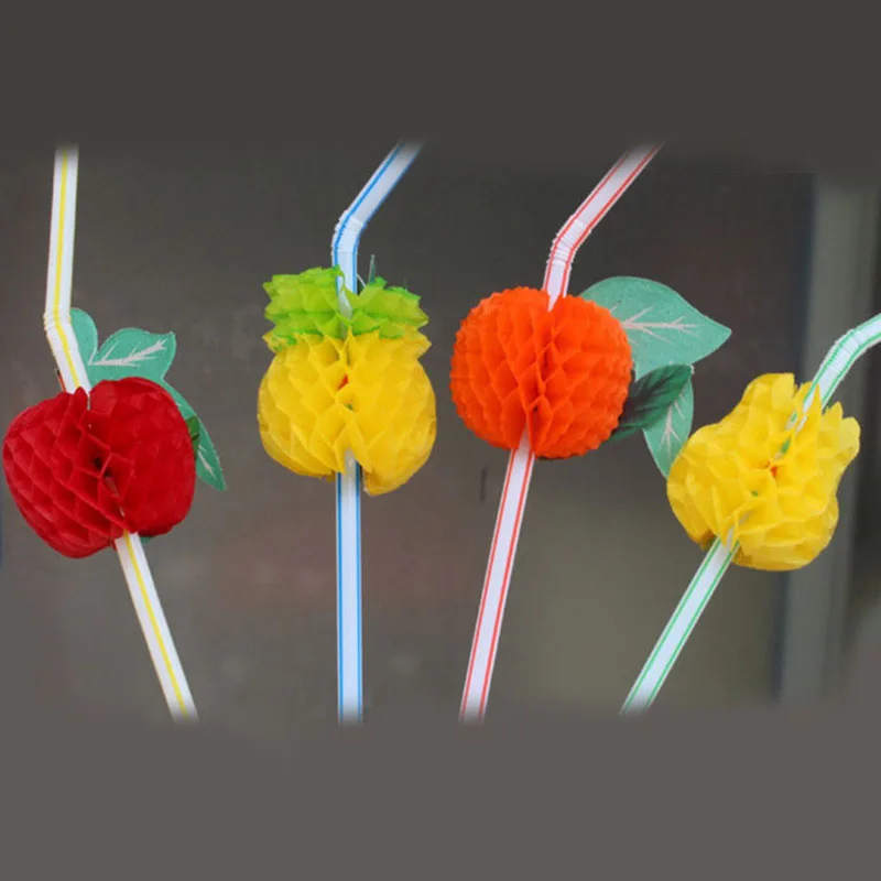 50Pcs/Set Fashion Assorted Multicolor Plastic Fruit Cocktail Drinking Straw BBQ Hawaiian Party Theme Decoration P17 50Pcs/Set Fashion Assorted Multicolor Plastic Fruit Cocktail Drinking Straw BBQ Hawaiian Party Theme Decoration P17